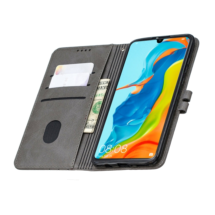 For Huawei P30 Pro Stitching Style 2-Color Cow Texture Horizontal Flip PU Leather Case with Holder & Card Slot & Lanyard