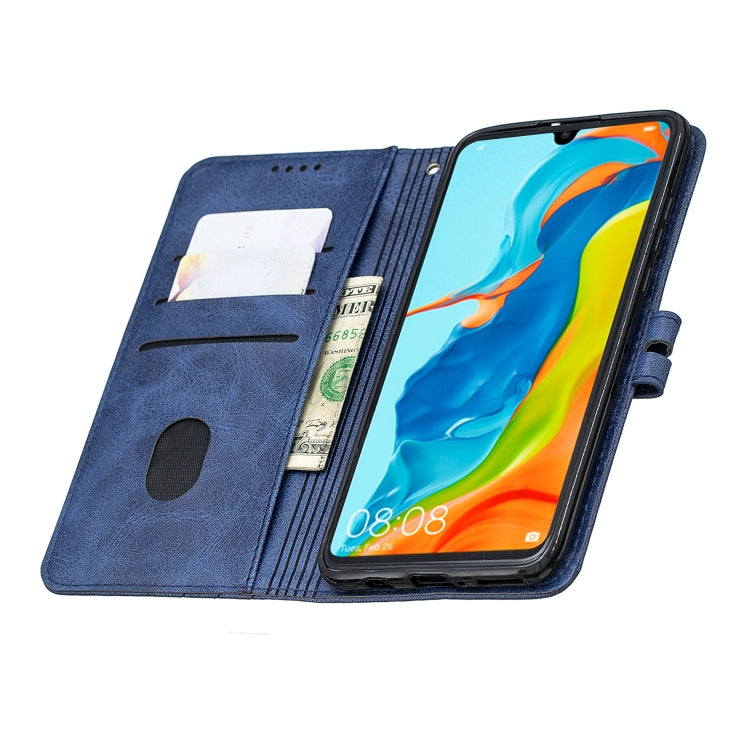 For Huawei P30 Pro Stitching Style 2-Color Cow Texture Horizontal Flip PU Leather Case with Holder & Card Slot & Lanyard