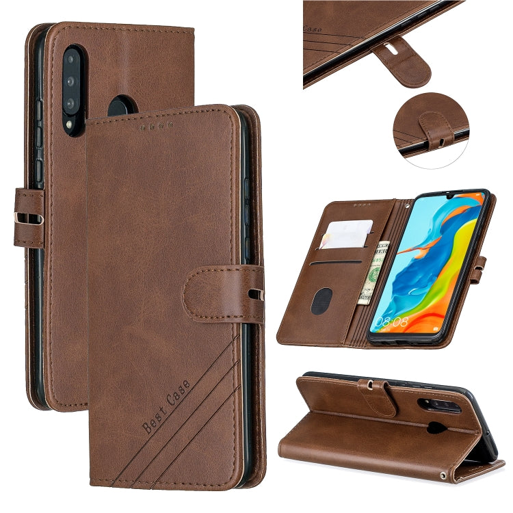 For Huawei P30 Pro Stitching Style 2-Color Cow Texture Horizontal Flip PU Leather Case with Holder & Card Slot & Lanyard