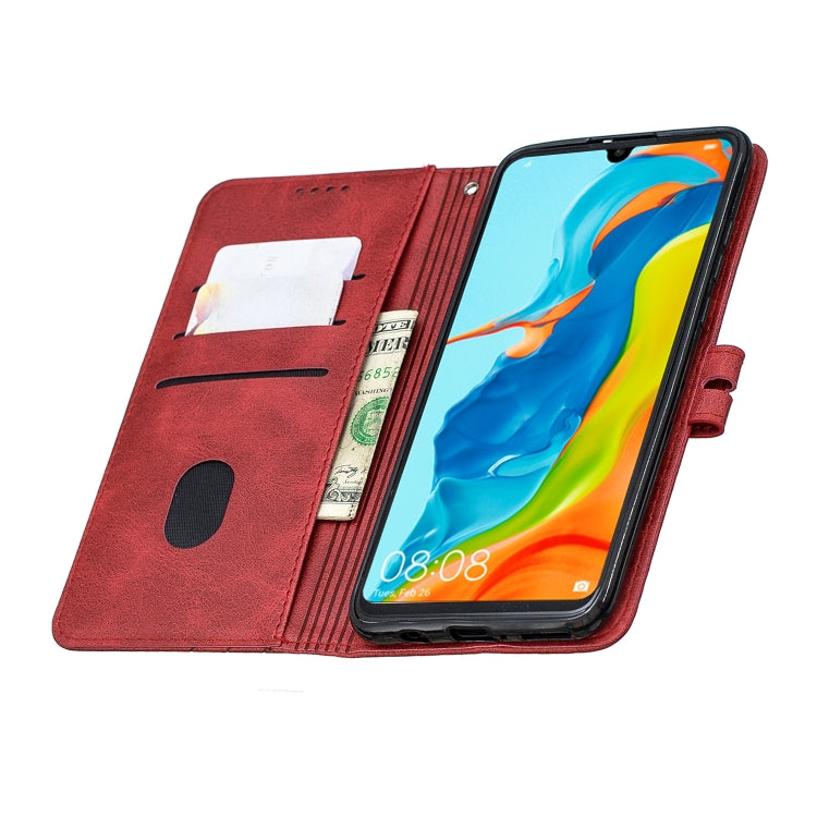 For Huawei P30 Pro Stitching Style 2-Color Cow Texture Horizontal Flip PU Leather Case with Holder & Card Slot & Lanyard