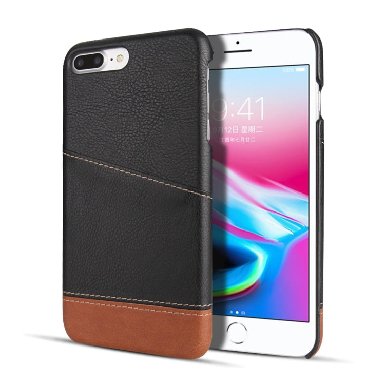 For iPhone 7 Plus / 8 Plus Retro Litchi Texture Stitching Color Protective Case with Card Slots
