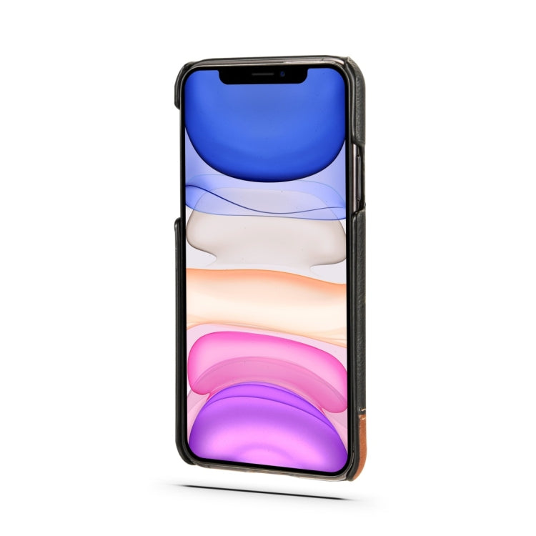 For iPhone 11 Retro Litchi Texture Stitching Color Protective Case with Card Slots