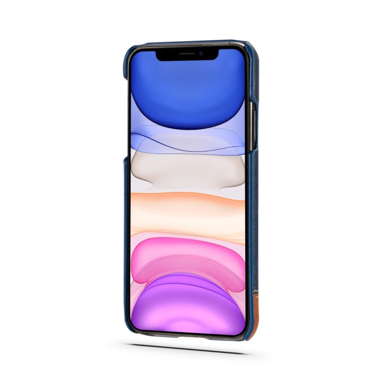 For iPhone 11 Retro Litchi Texture Stitching Color Protective Case with Card Slots