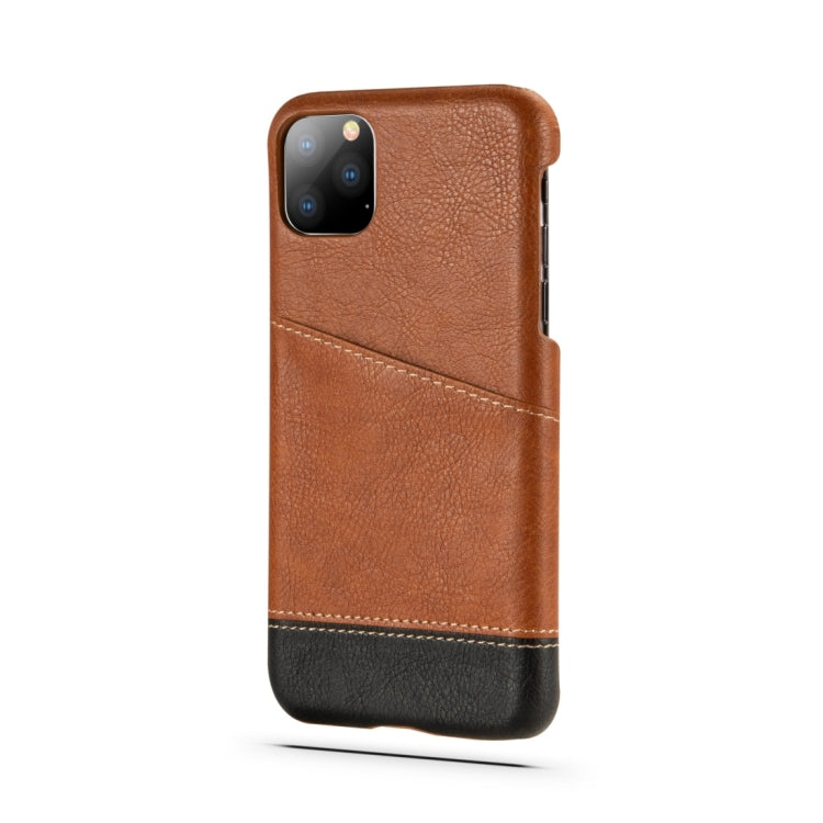 For iPhone 11 Pro Retro Litchi Texture Stitching Color Protective Case with Card Slots