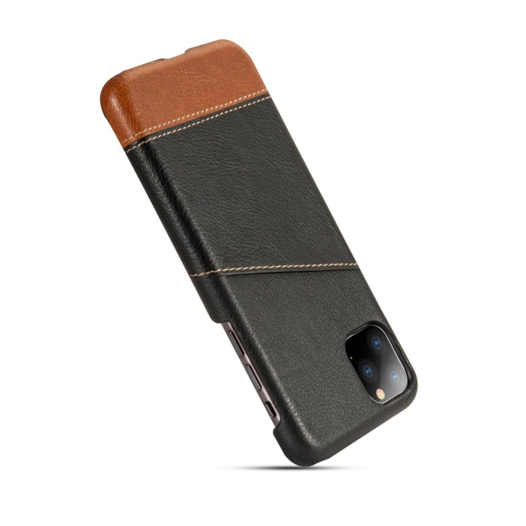 For iPhone 11 Pro Max Retro Litchi Texture Stitching Color Protective Case with Card Slots