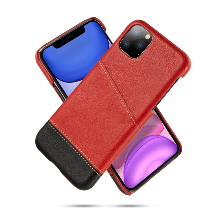 For iPhone 11 Pro Max Retro Litchi Texture Stitching Color Protective Case with Card Slots