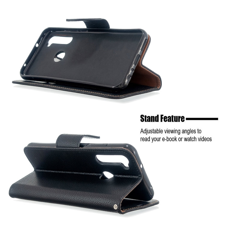 For Xiaomi Redmi Note 8T Litchi Texture Pure Color Horizontal Flip PU Leather Case with Holder & Card Slots & Wallet & Lanyard