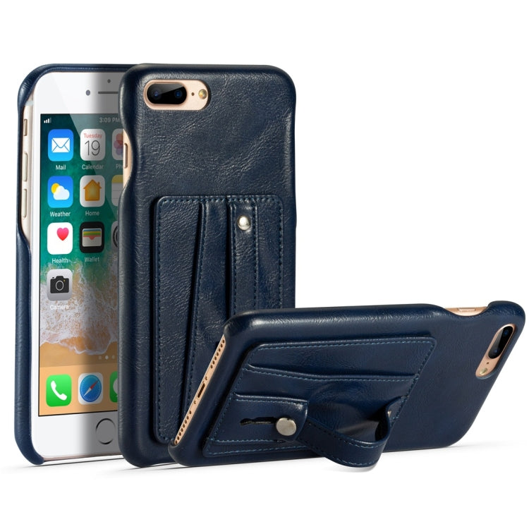 For iPhone 7 Plus / 8 Plus Shockproof PC + PU Protective Case with Holder & Card Slots