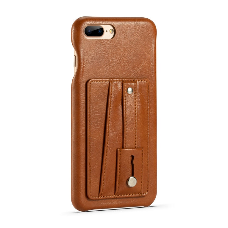 For iPhone 7 Plus / 8 Plus Shockproof PC + PU Protective Case with Holder & Card Slots