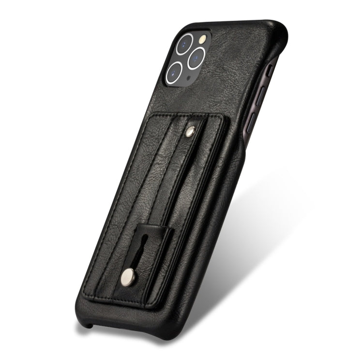 For iPhone 11 Shockproof PC + PU Protective Case with Holder & Card Slots(Blue)