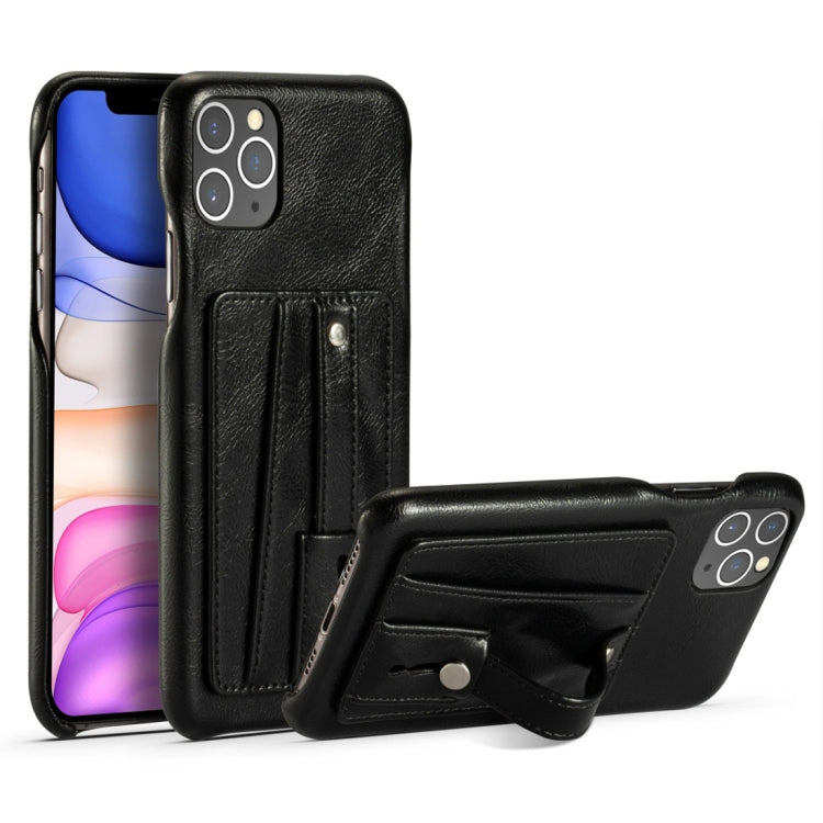 For iPhone 11 Pro Shockproof PC + PU Protective Case with Holder & Card Slots