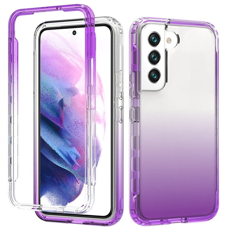 For Samsung Galaxy S22 5G Transparency Two-color Gradient PC+TPU Phone Case