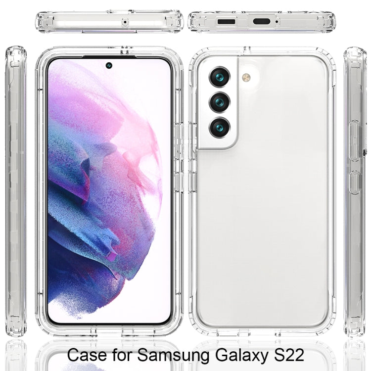 For Samsung Galaxy S22 5G Transparency Two-color Gradient PC+TPU Phone Case