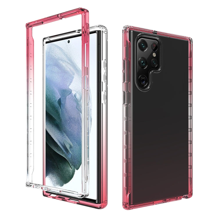 For Samsung Galaxy S22 Ultra 5G Transparency Two-color Gradient PC+TPU Phone Case