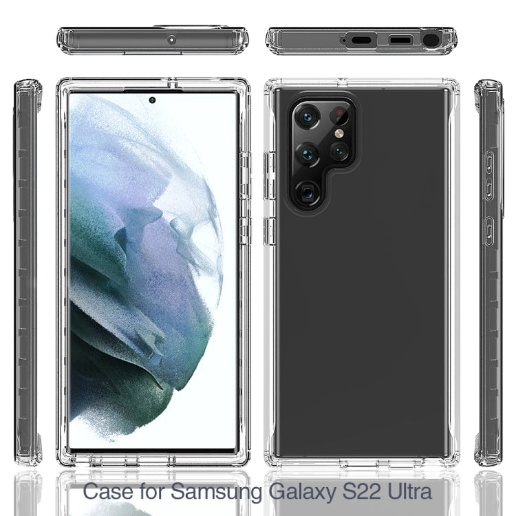 For Samsung Galaxy S22 Ultra 5G Transparency Two-color Gradient PC+TPU Phone Case