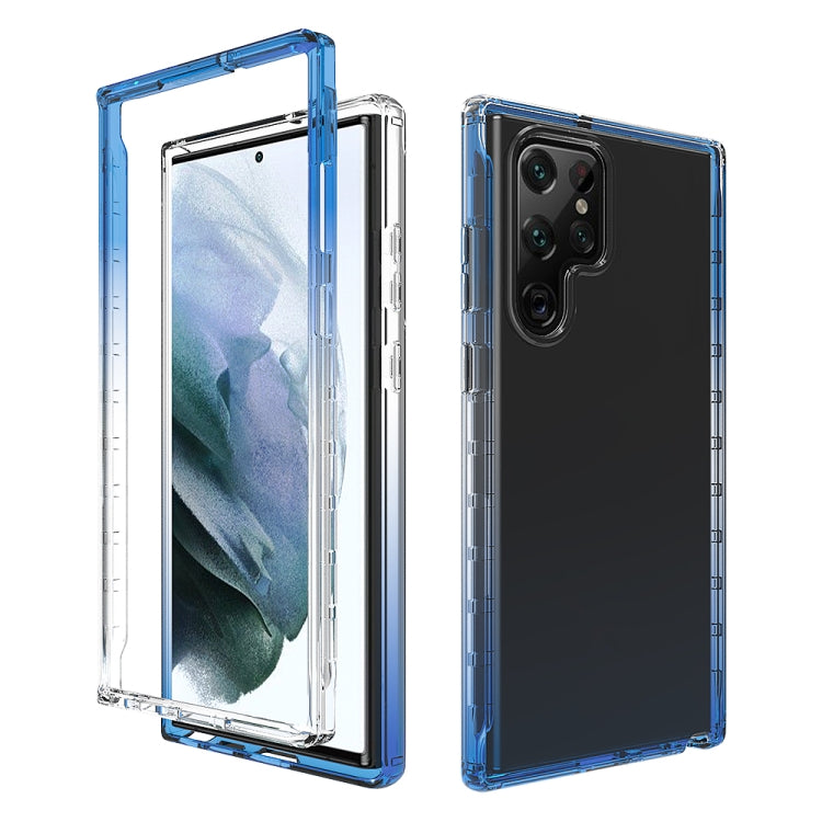 For Samsung Galaxy S22 Ultra 5G Transparency Two-color Gradient PC+TPU Phone Case