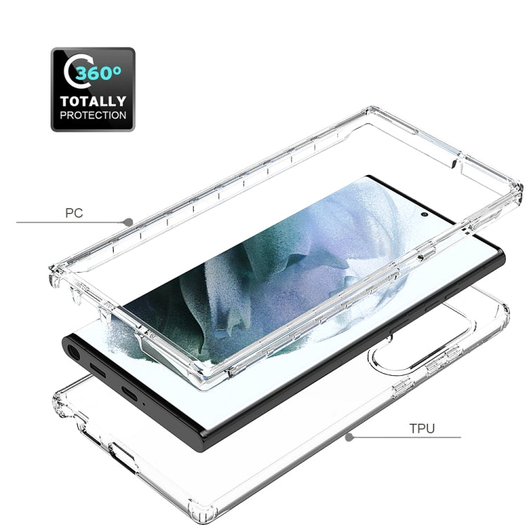 For Samsung Galaxy S22 Ultra 5G Transparency Two-color Gradient PC+TPU Phone Case