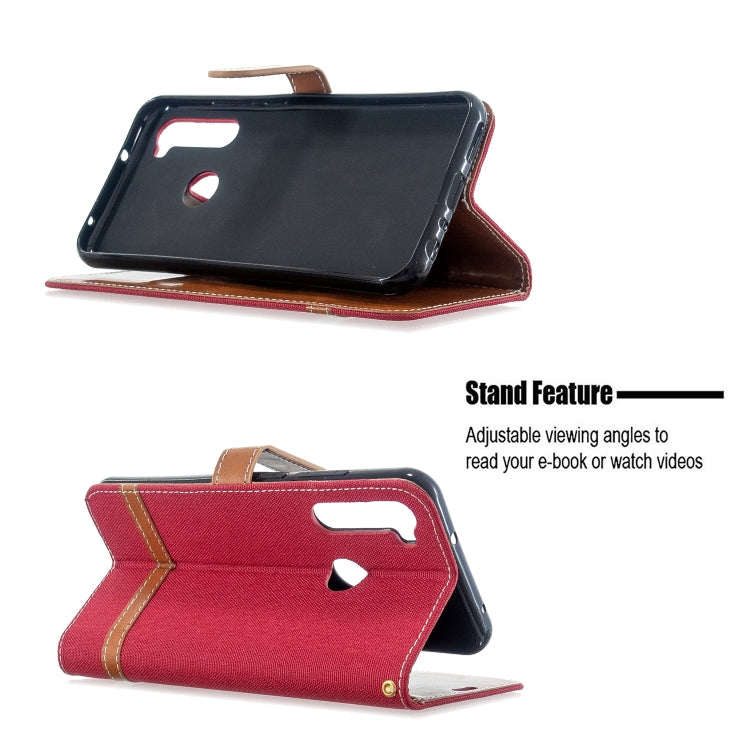 For Xiaomi Redmi Note 8T Color Matching Denim Texture Horizontal Flip PU Leather Case with Holder & Card Slots & Wallet & Lanyard
