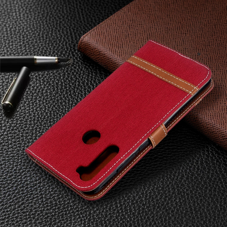For Xiaomi Redmi Note 8T Color Matching Denim Texture Horizontal Flip PU Leather Case with Holder & Card Slots & Wallet & Lanyard