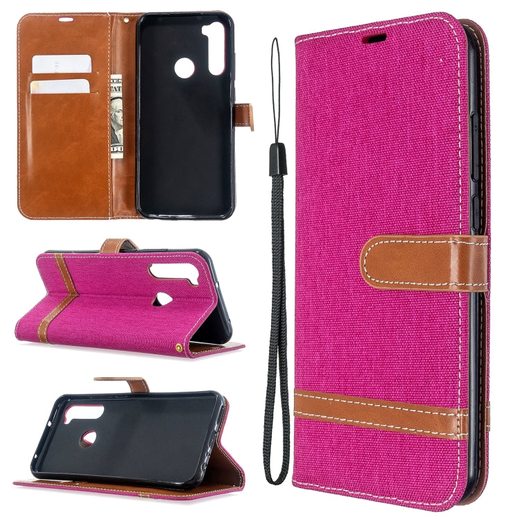 For Xiaomi Redmi Note 8T Color Matching Denim Texture Horizontal Flip PU Leather Case with Holder & Card Slots & Wallet & Lanyard