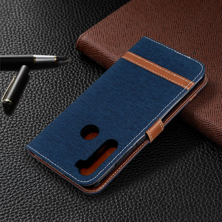 For Xiaomi Redmi Note 8T Color Matching Denim Texture Horizontal Flip PU Leather Case with Holder & Card Slots & Wallet & Lanyard