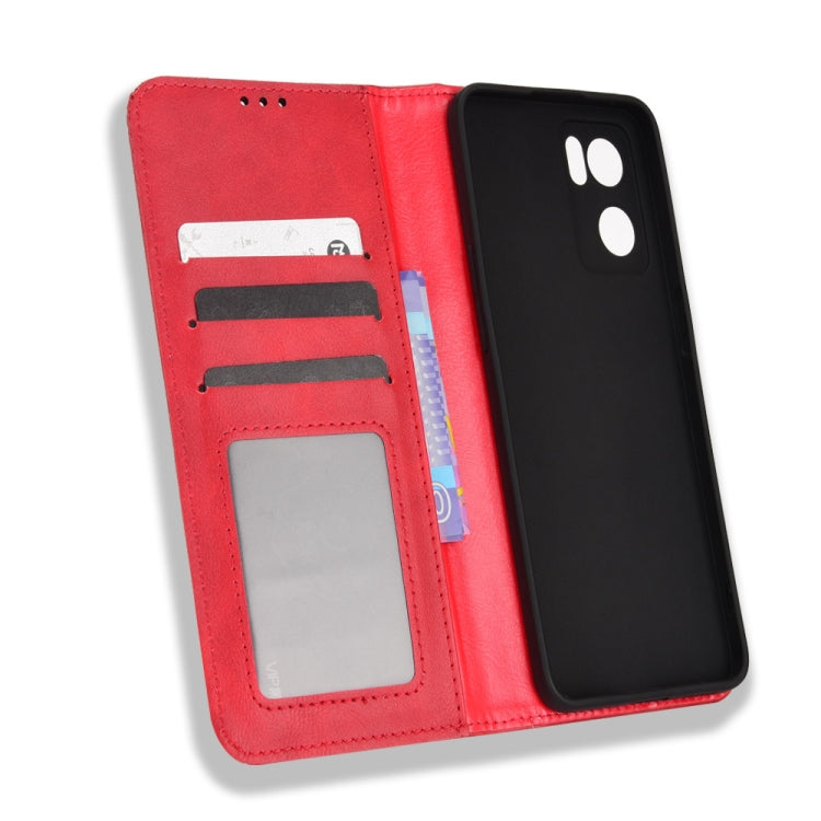 For OPPO Reno7 5G Magnetic Buckle Retro Texture Leather Phone Case