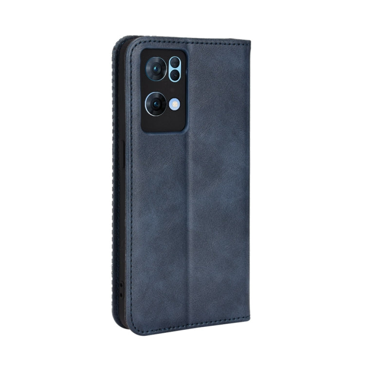 For OPPO Reno7 Pro 5G Magnetic Buckle Retro Texture Leather Phone Case