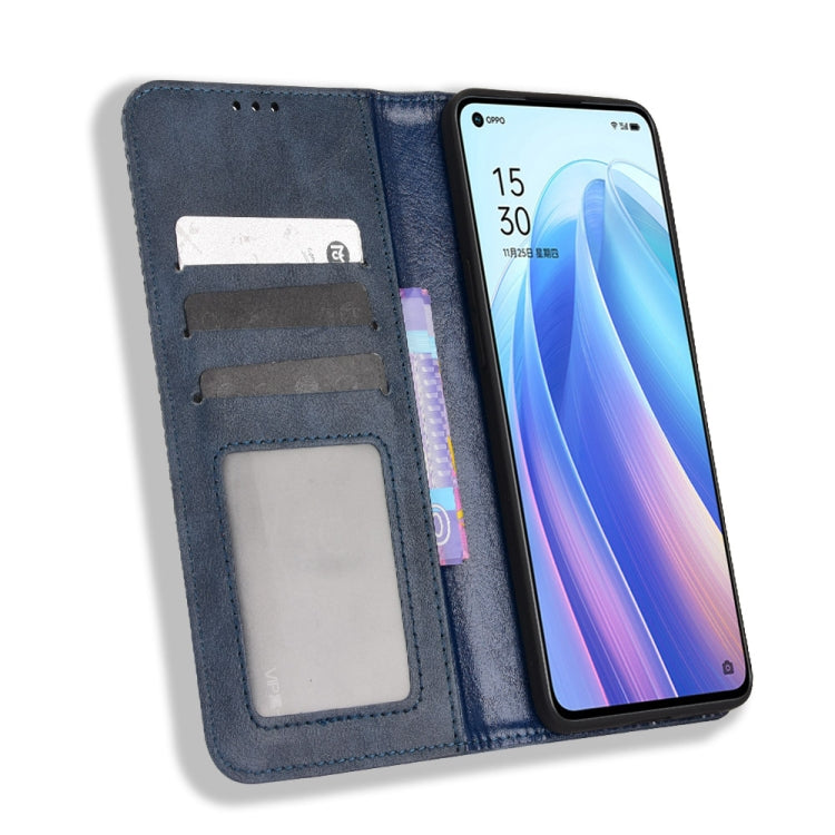 For OPPO Reno7 Pro 5G Magnetic Buckle Retro Texture Leather Phone Case