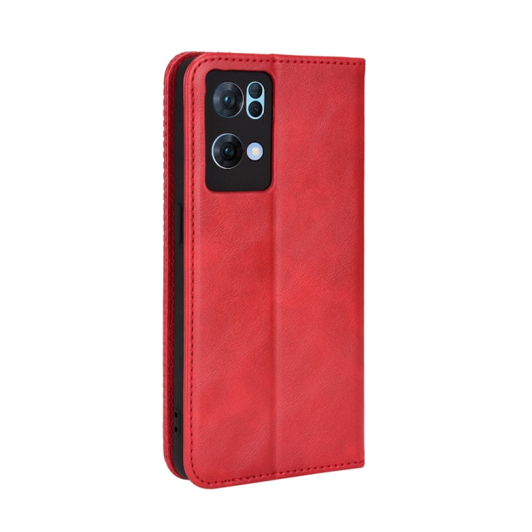 For OPPO Reno7 Pro 5G Magnetic Buckle Retro Texture Leather Phone Case