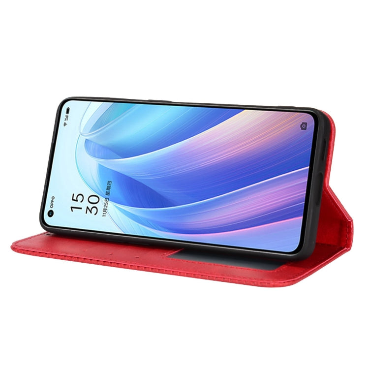 For OPPO Reno7 Pro 5G Magnetic Buckle Retro Texture Leather Phone Case