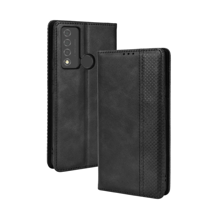 For TCL 20 XE Magnetic Buckle Retro Texture Leather Phone Case