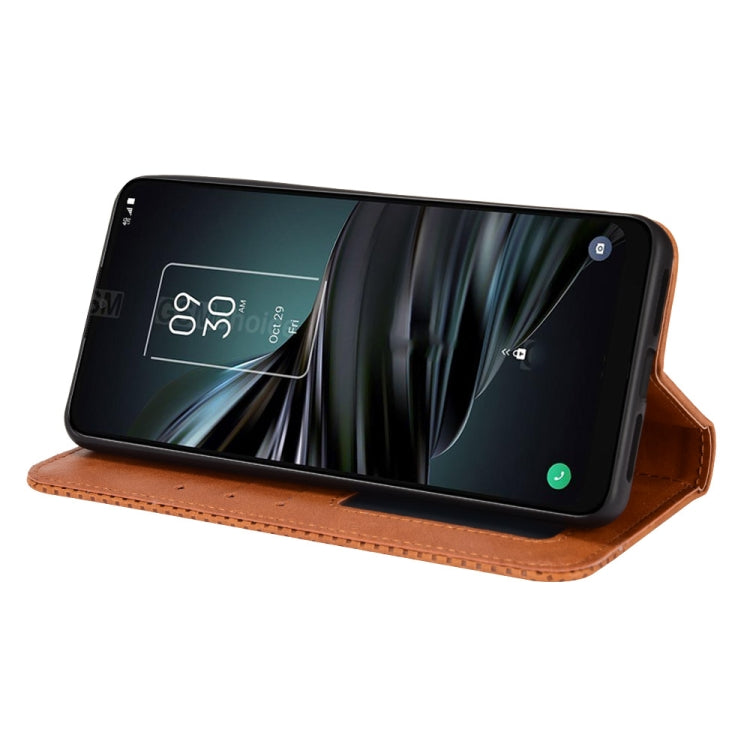 For TCL 20 XE Magnetic Buckle Retro Texture Leather Phone Case