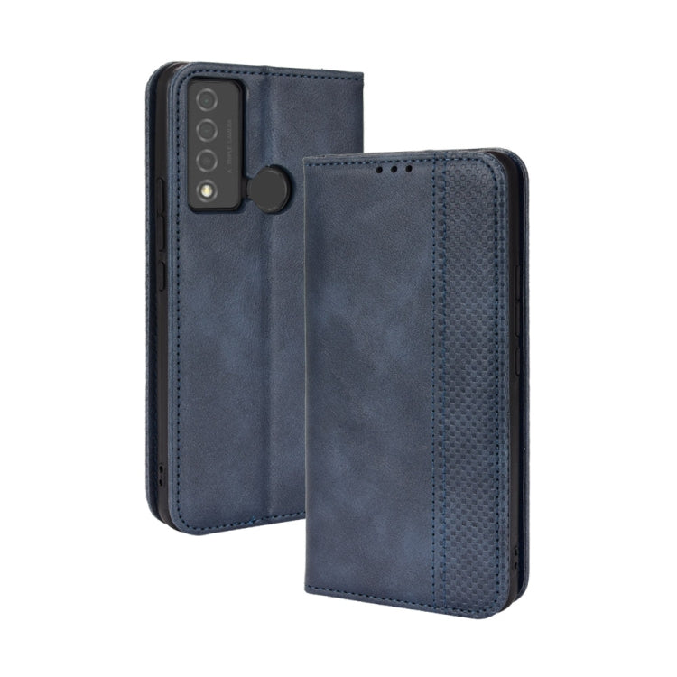 For TCL 20 XE Magnetic Buckle Retro Texture Leather Phone Case