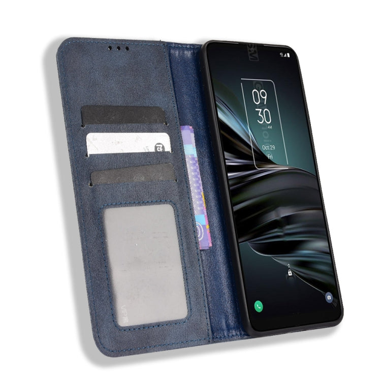 For TCL 20 XE Magnetic Buckle Retro Texture Leather Phone Case