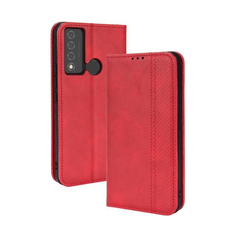 For TCL 20 XE Magnetic Buckle Retro Texture Leather Phone Case