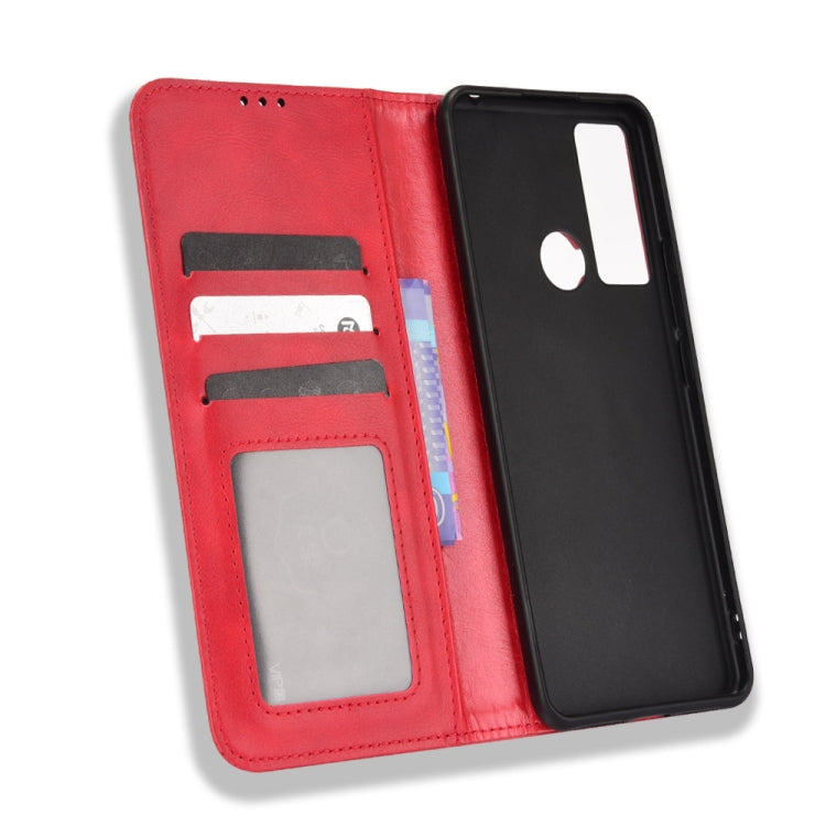 For TCL 20 XE Magnetic Buckle Retro Texture Leather Phone Case