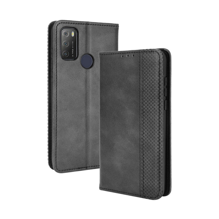 For TCL 20Y Magnetic Buckle Retro Texture Leather Phone Case