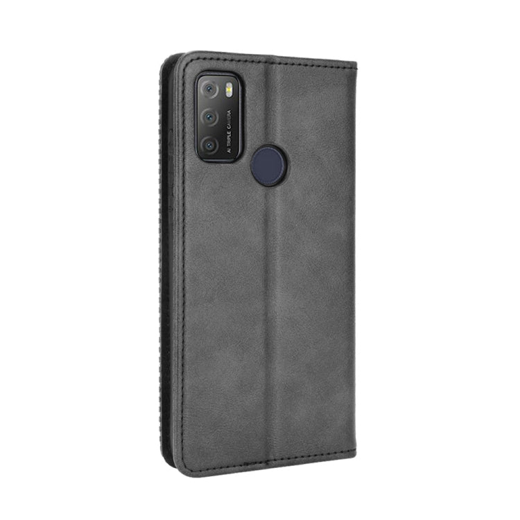 For TCL 20Y Magnetic Buckle Retro Texture Leather Phone Case