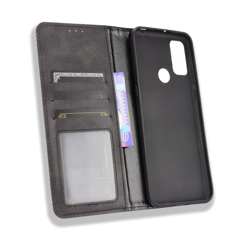 For TCL 20Y Magnetic Buckle Retro Texture Leather Phone Case
