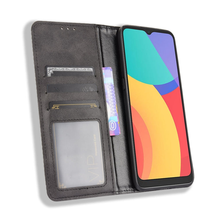 For TCL 20Y Magnetic Buckle Retro Texture Leather Phone Case
