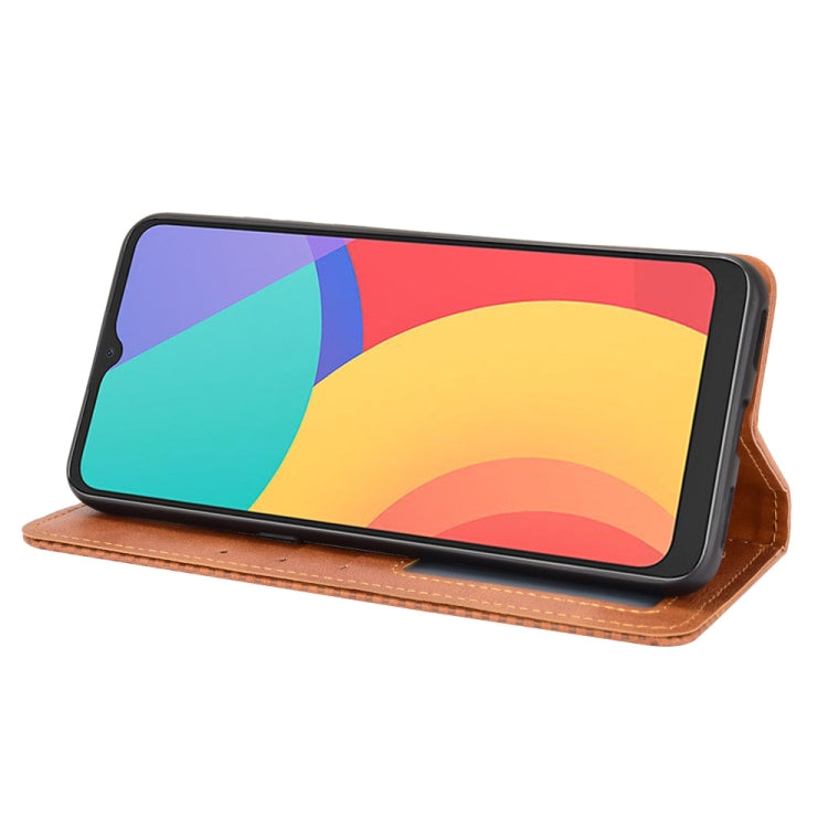 For TCL 20Y Magnetic Buckle Retro Texture Leather Phone Case