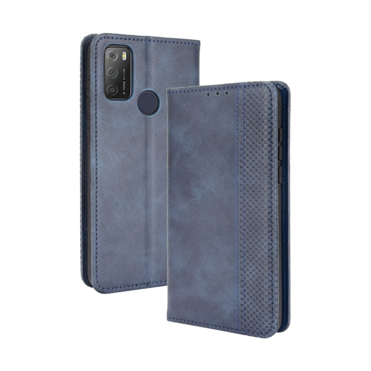 For TCL 20Y Magnetic Buckle Retro Texture Leather Phone Case
