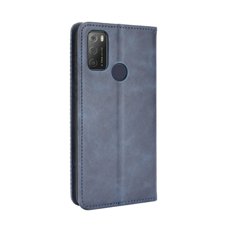 For TCL 20Y Magnetic Buckle Retro Texture Leather Phone Case