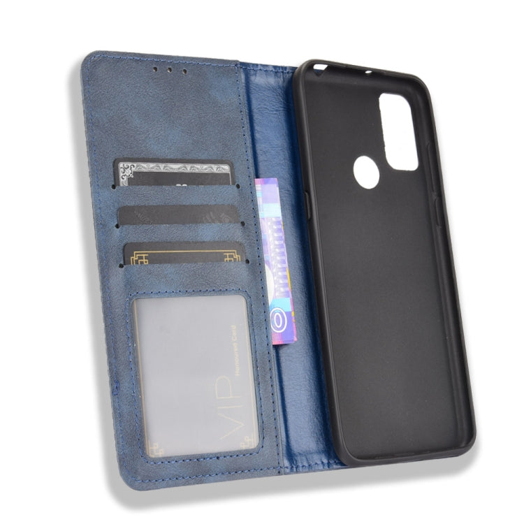For TCL 20Y Magnetic Buckle Retro Texture Leather Phone Case