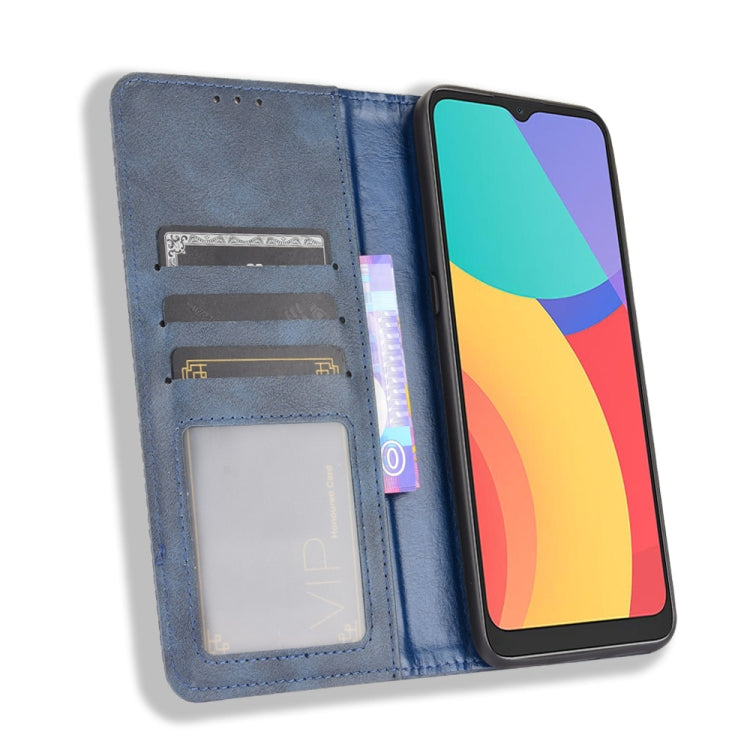 For TCL 20Y Magnetic Buckle Retro Texture Leather Phone Case