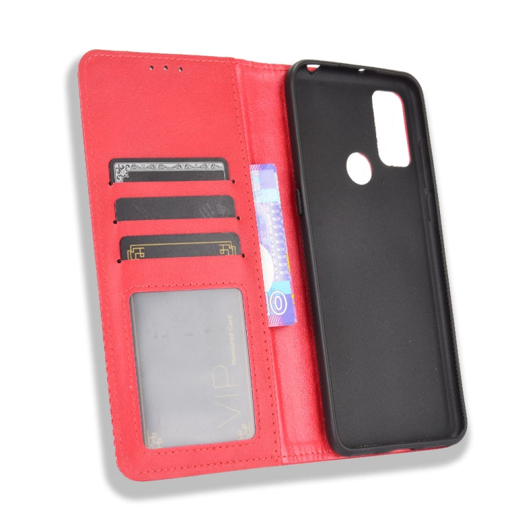 For TCL 20Y Magnetic Buckle Retro Texture Leather Phone Case