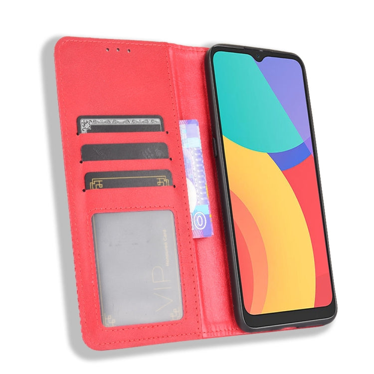 For TCL 20Y Magnetic Buckle Retro Texture Leather Phone Case