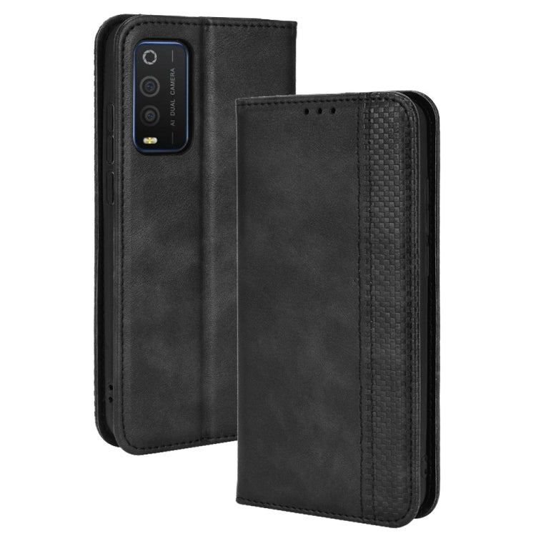 For TCL 205 Magnetic Buckle Retro Texture Leather Phone Case