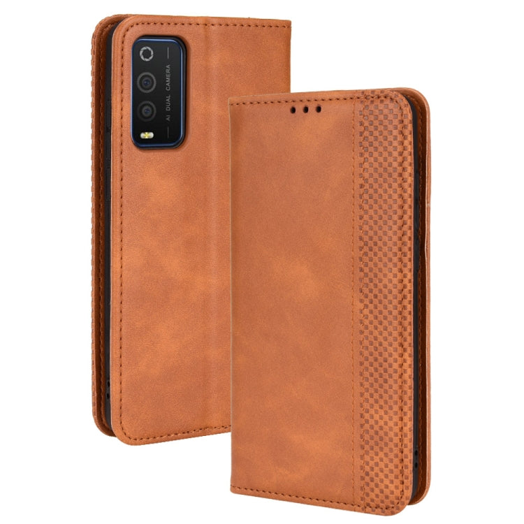 For TCL 205 Magnetic Buckle Retro Texture Leather Phone Case