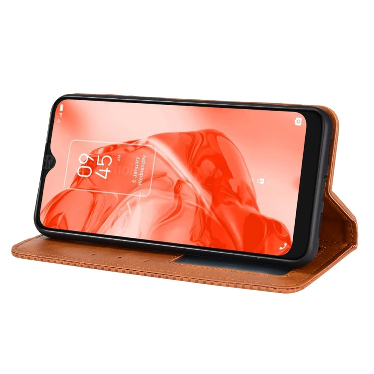 For TCL 205 Magnetic Buckle Retro Texture Leather Phone Case